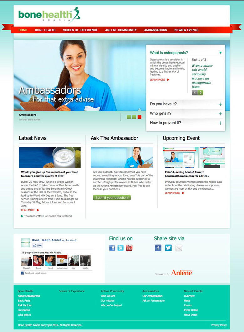 Anlene launches Bonehealtharabia.com – the first dedicated bone health website in the Middle East