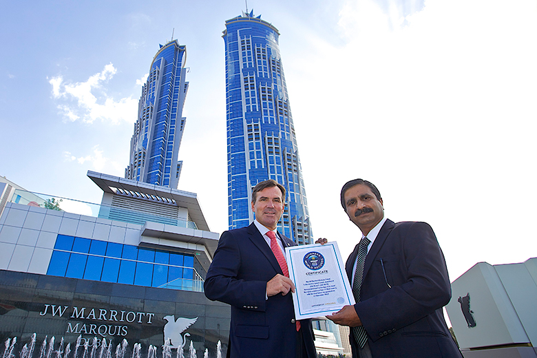 The Iconic JW Marriott Marquis Hotel in Dubai Awarded Guinness World Record
