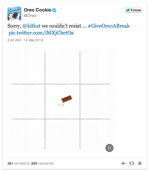 Oreo - KitKat Twitter TicTacToe Game