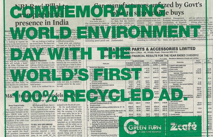 World's first 100% recycle ad