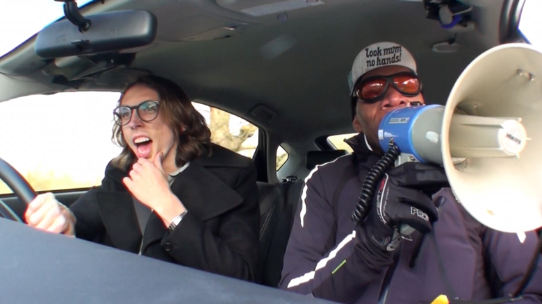 Comedians Joel Dommett (MTV) and Eric Lampaert (T4) bring positivity to London for the launch of the ‘Toyota Positive’ movement