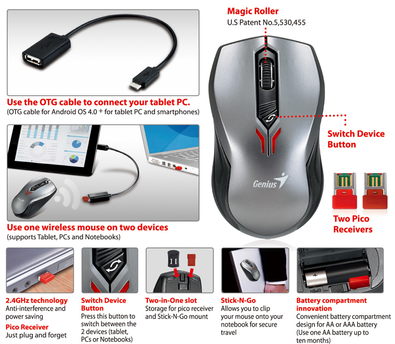 GCT Launching new Genius mouse controlling in two devices